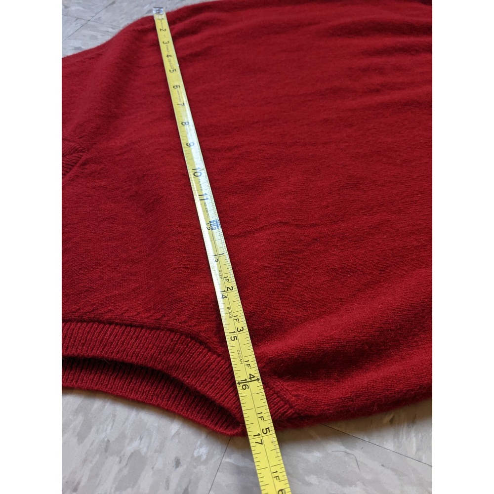 Reformation Cashmere V-Neck Sweater Vest Red Size Medium Ribbed Knit Trim - Picture 7 of 7